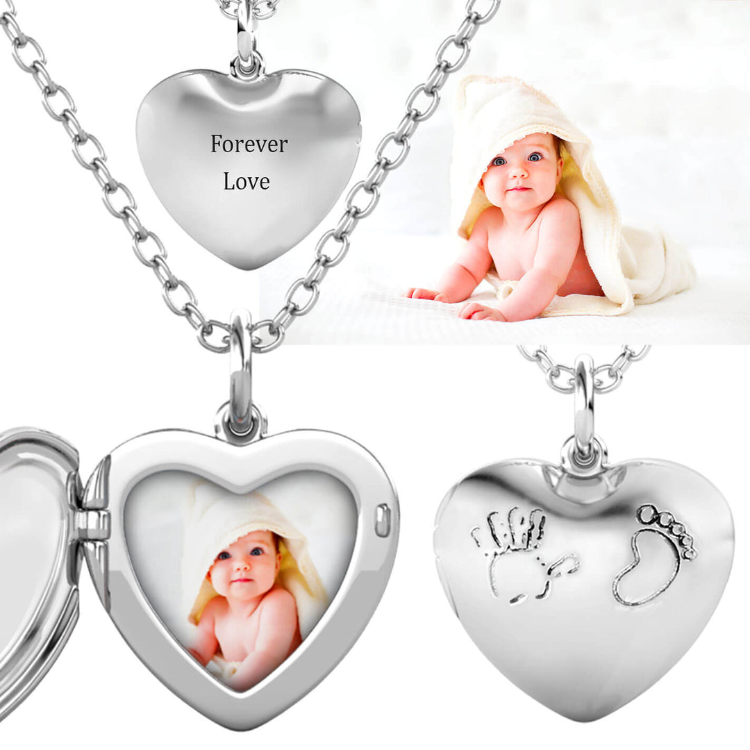 Medaillon mit Foto – kleines Herz, 925er Sterlingsilber, Kette zum Öffnen mit Bild innen, Geschenk für Sie