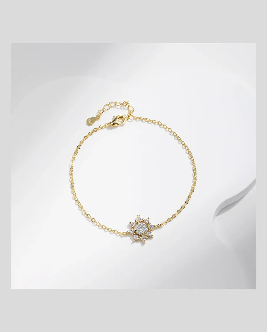 Moissanit Armband Schneeflocke – 0,5 ct in Farbe D, vergoldetes 925 Sterlingsilber